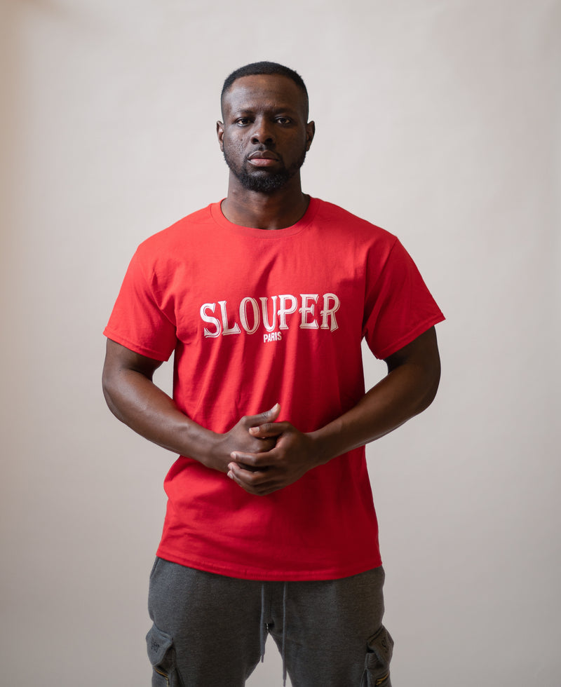 Slouper Straight Hem T-Shirt - Red