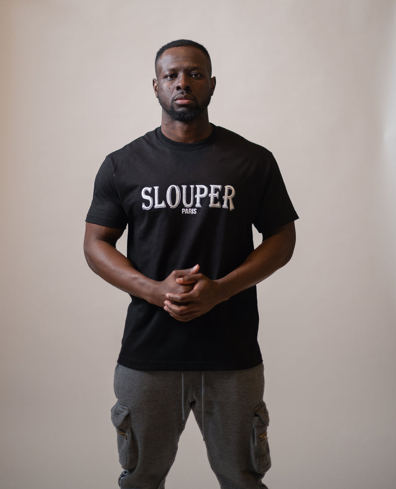 Slouper Straight Hem T-Shirt - Black
