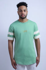 Elongated Short Sleeve T-Shirt - Green - Slouper
