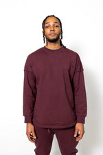 Slouper French Terry Pullover - Maroon - Slouper