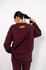 Slouper Women's French Terry Pullover - Maroon - Slouper